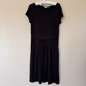 Ladies Boden Plain Black Swing Dress Size 8R Casual Soft Travel Flattering